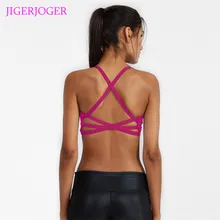 JIGERJOGER,, розовый спортивный бюстгальтер Fuschia fuxia, с открытой спиной, с бретельками на шее, для йоги, топы, одежда для упражнений, тренировок, формочек, Майки