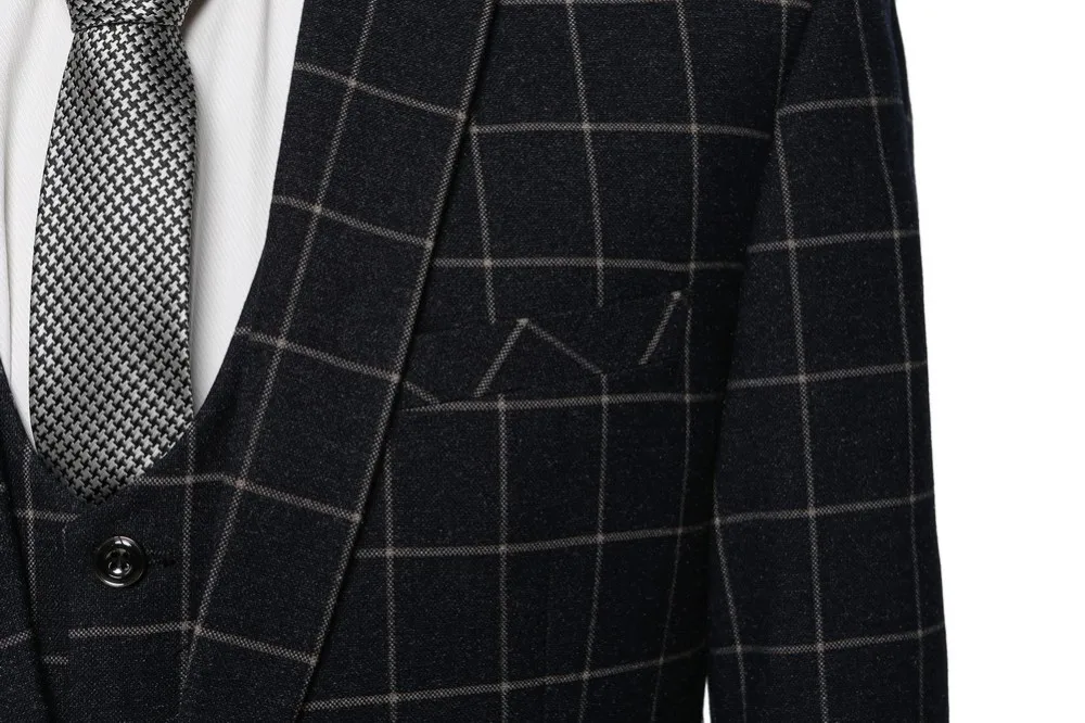 Куртка+ Брюки для девочек+ жилет) для мужчин клетчатый Блейзер костюм модный бренд Дизайн Бизнес Casaul Slim Fit Homme Блейзер 3 предмета z1972