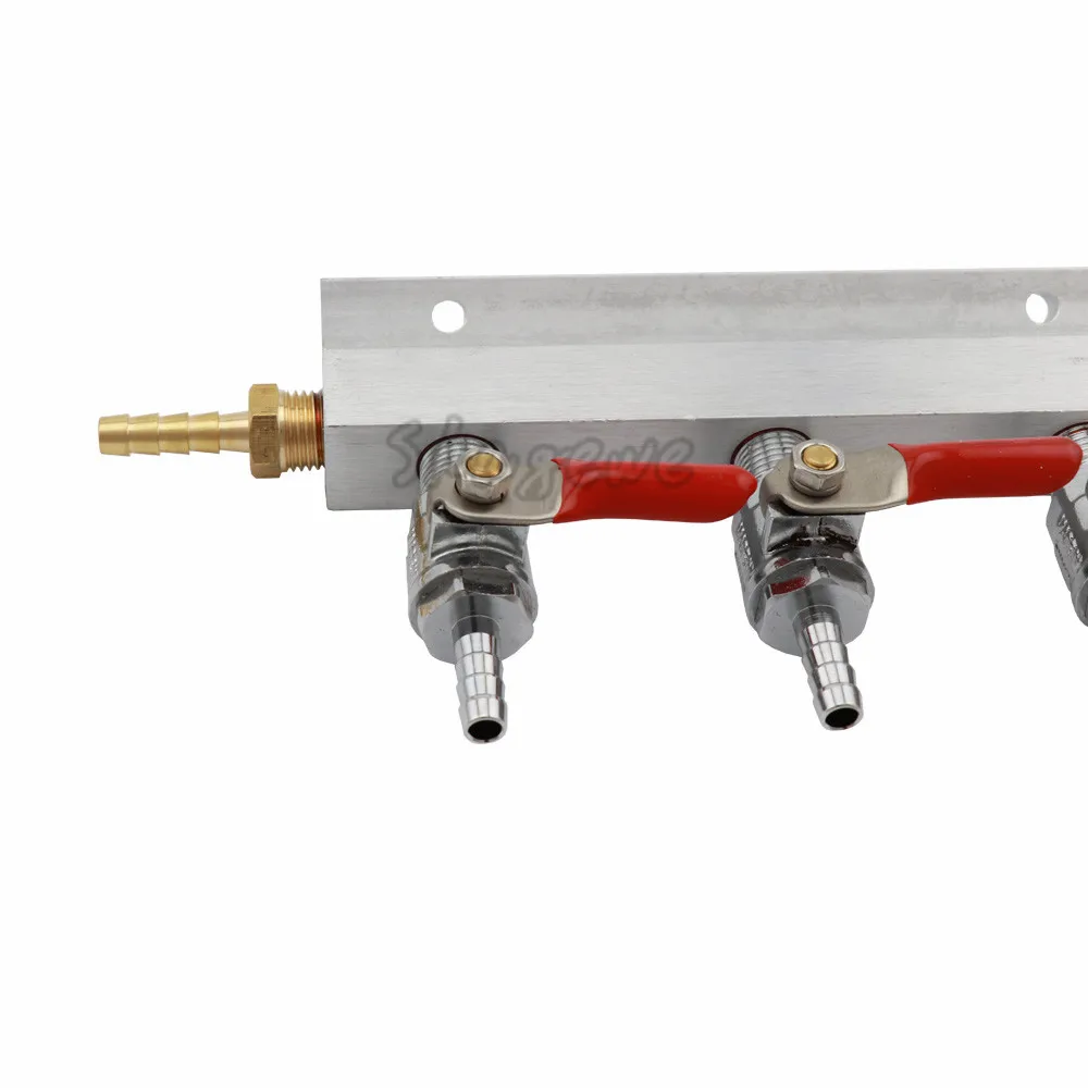 Homebrew Co2 Air Gas Distribution Manifold Splitter With Check Valve Fitting 14Barb Draft Beer Dispenser (25)
