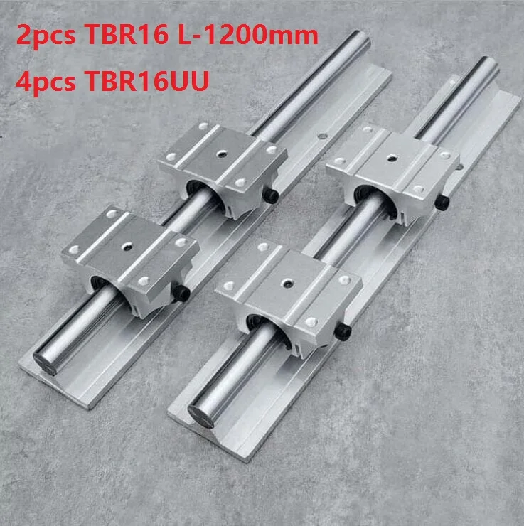 2X TBR16-1200mm 16MM FULLY SUPPORTED LINEAR RAIL 4 TBR16UU Rounter Bearing