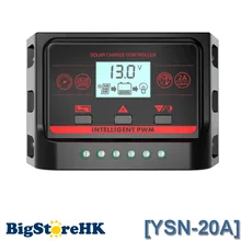PWM 20A Solar Charge Controller with Backlight Function 12V 24V Auto LCD Solar Controller Adjustable Data USB 5V CE PV Regulator