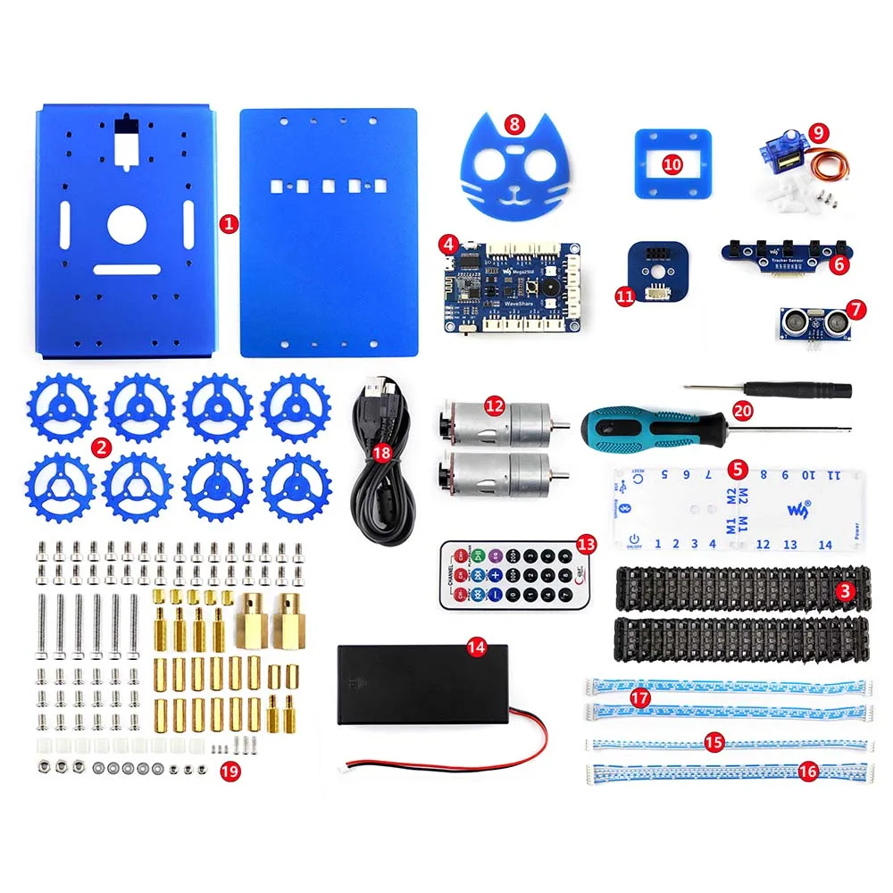 KitiBot-MG-T (EN) Стартер Робот строительные Kit с Mega2560 плате контроллера для детей Графический программирования отслежены версия