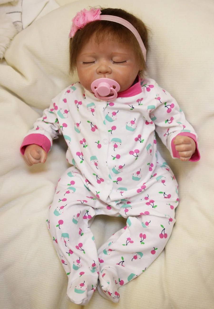 

50CM Soft Silicone Doll Reborn Lifelike Reborn Baby Dolls For Girls Doll brinquedos 20 Inches Sleeping Baby Doll Reborn Girl Toy