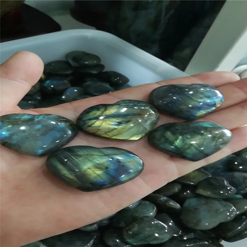 

5PCS Labradorite heart stone heart crystal heart Jewelry Making heart wedding return gift home dec crystal healing
