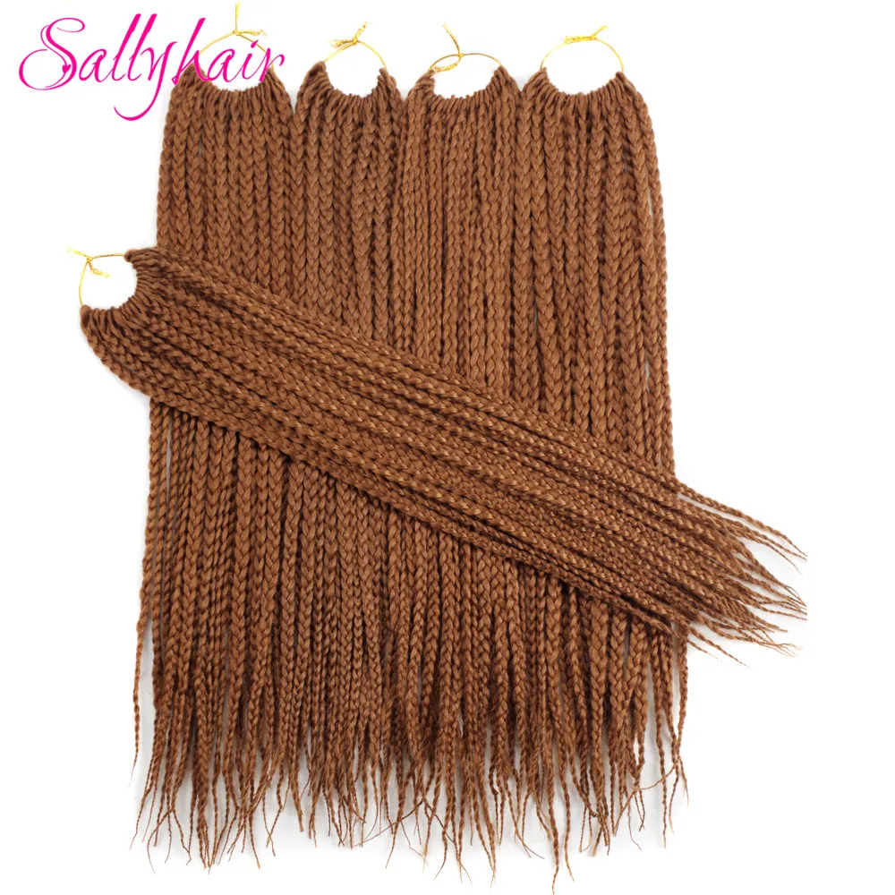 Sallyhair Brands 3X Afro Box Braids 22inch 22 Pcspack Synthetic Crochet Ombre Tow Tone Braiding Hair Extensions Black Brown Bug (35)