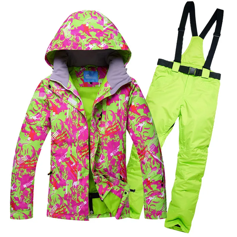

2018 Free shipping the New Ladies Ski Suit, thickening, waterproof, windproof, ski jacket, snowboard jacket and pant ladies