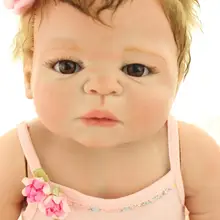 58 см полный силикона Reborn Baby Куклы Виктория ручной полный Средства ухода за кожей силиконовые возрождается Куклы настоящие волосы корнями Обувь для девочек Bebes de silicona