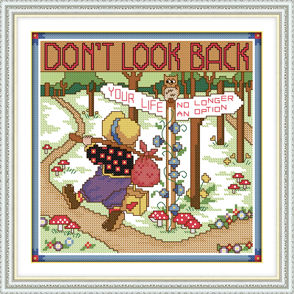 Набор для вышивки крестиком Don't turn back aida 14ct 11ct | Дом и сад