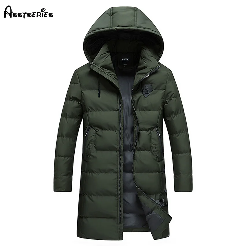 

2018 Top Quality Waterproof Men's Cotton Clothes Long Warm Men's Parkas Thickened Male Cotton Padded Down Jackets D190