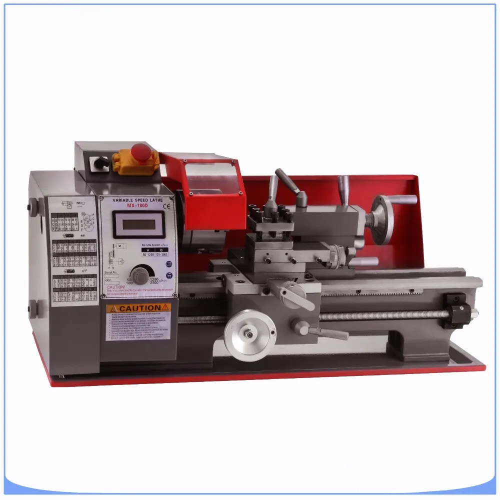 7x12 Inch 600W Metal Lathe 25mm Tailstock Sleeve Mini Bench Lathe 2 Variable spindle Speed Micro