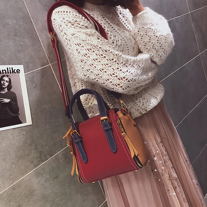 2018 JANESPRI Women Bag Handbag Tote Over Shoulder Crossbody Autumn Winter Leather Brand Panelled Casual Designer Female Bolsas (5)