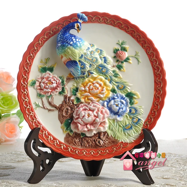 Pea Wedding Gifts Decorative Wall Dishes Porcelain Pea Wedding Gifts Decorative Wall Dishes Porcelain Plates Vintage Home Decor Crafts Room Decoration Figurine