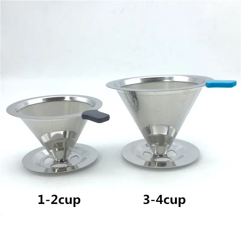 Free shipping stainless steel coffee filter coffee filter cup portable manual brew drip filters coffee tea