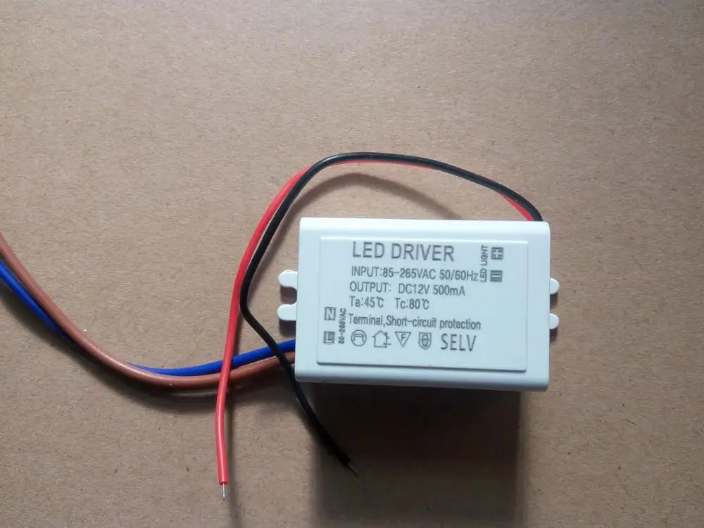25 шт. DIY Мини светодиодный источник питания AC/DC адаптеры 6 Вт 500мА драйвер 110 в 120 220