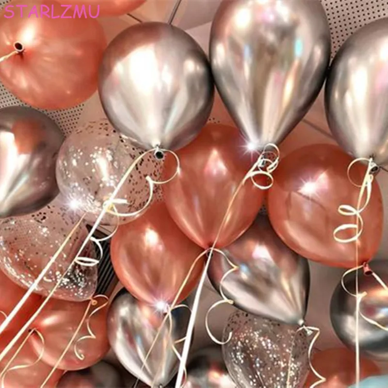 

STARLZMU 10PCS 12inch Shiny Metallic CHROME Balloons Mermaid Party Balloon Happy Birthday Wedding Ballons Event Party Decoration