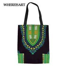 WHEREISART Канта Для женщин в африканском стиле Стиль Складная хозяйственная сумка из нетканого материала Портативный экологический Холст Сумки из натуральной кожи мульти-функциональная сумка аксессуары