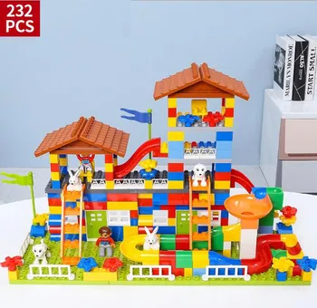 

89-232pcs Marble Race Run Maze Ball Children's large particle assembly slides boy building blocks toys