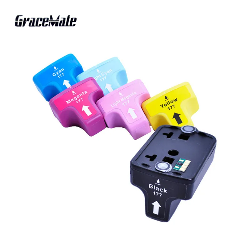 

6X 177 Ink Cartridges Replacement for HP 177 C8721HE Inkjet Printer For 3313/C6183/C6283/C7183/D7163 PRINER