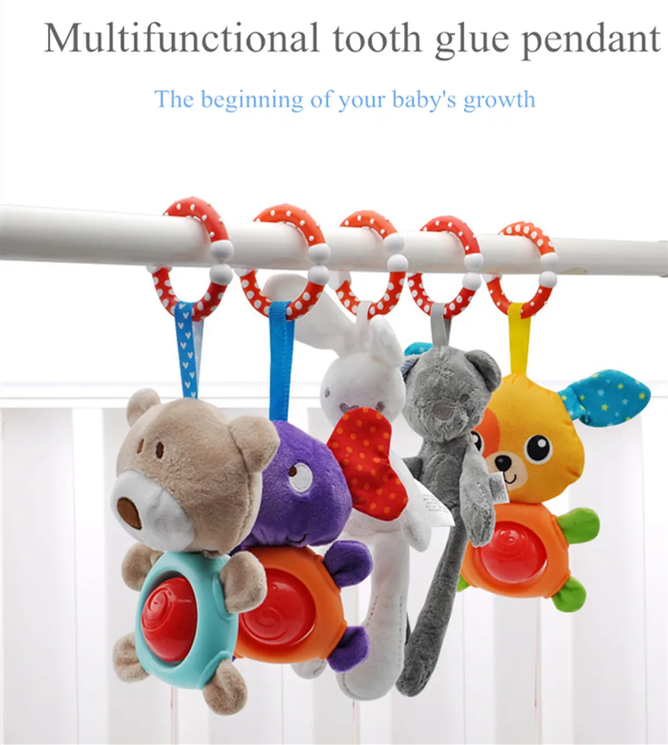 Мягкие игрушки для малышей 0-12 месяцев, успокаивающее полотенце, спальное животное, одеяльце-полотенце, Обучающие погремушки для новорожденного ребенка, Мобильная игрушка для коляски
