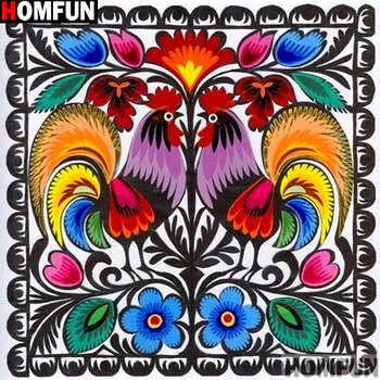 

HOMFUN Full Square/Round Drill 5D DIY Diamond Painting "Chicken pattern" 3D Embroidery Cross Stitch 5D Home Decor A14855