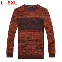 8XL 6XL 5XL 4X2018 Новый осень-зима мужские свитера, Пуловеры Хлопок Повседневное с круглым вырезом свитер Джемперы тонкий мужской трикотаж