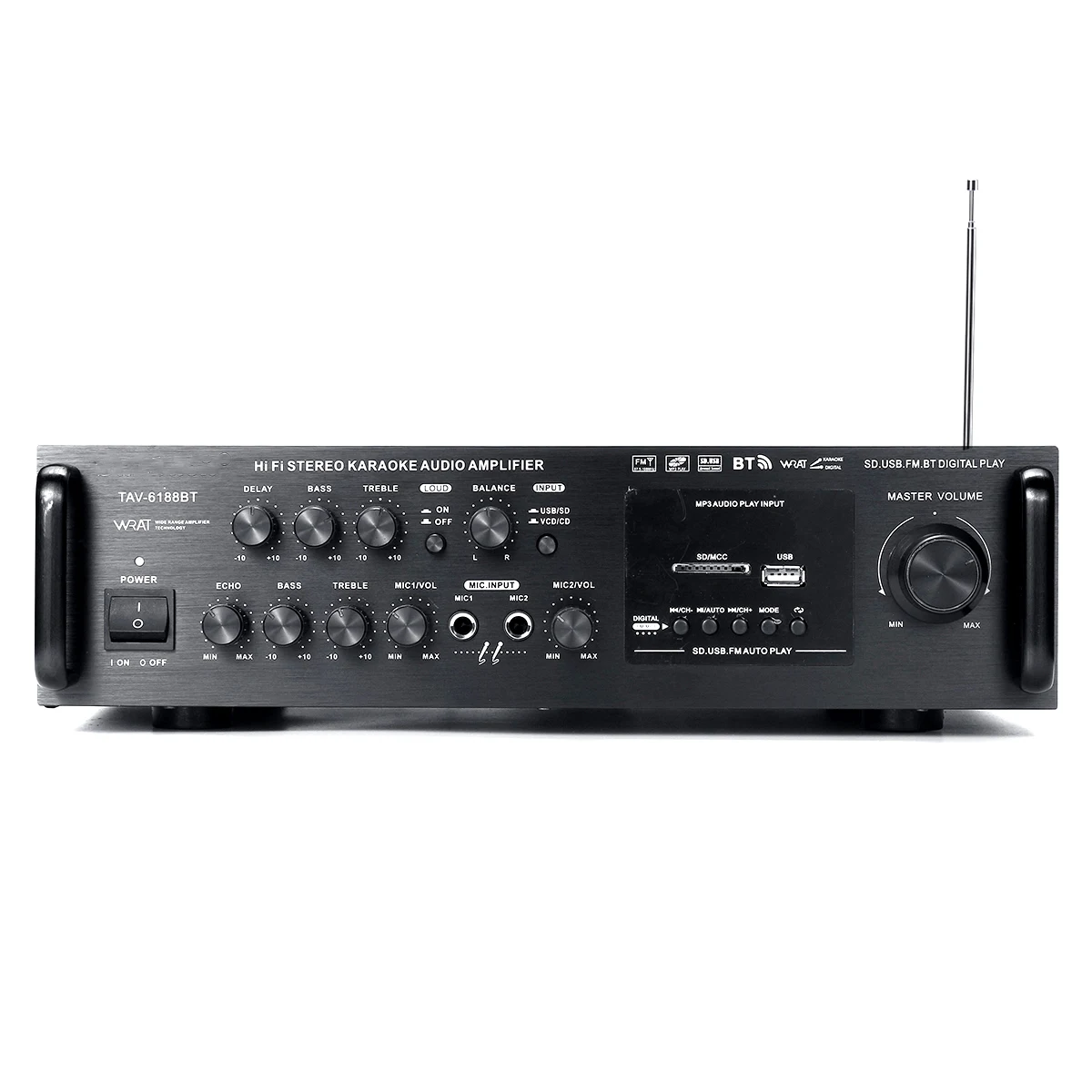  2000W de Audio inalámbrico bluetooth amplificador estéreo Digital amplificador FM SD USB amplificad