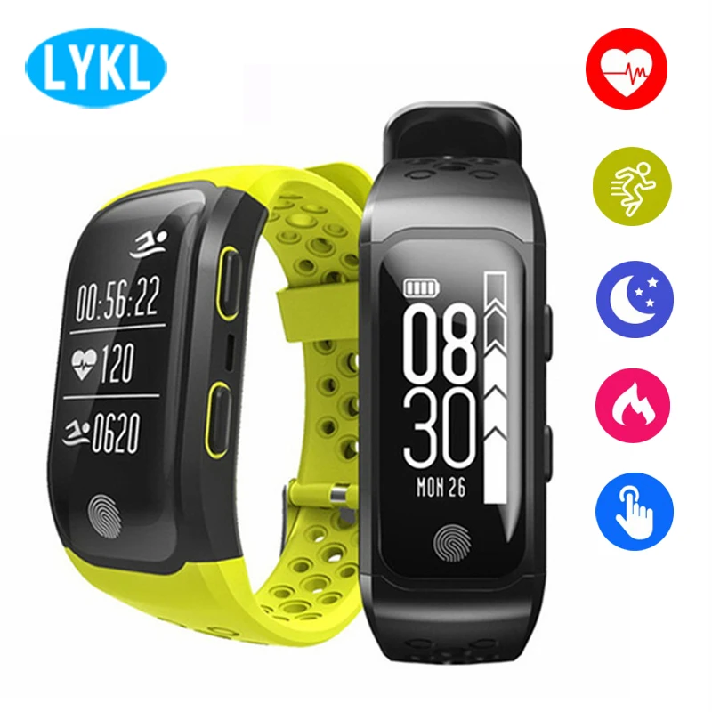 

2018 S908 Smart Band IP68 Waterproof Swimming Smart Bracelet Heart Rate Monitor Fitness Tracker Bluetooth GPS Tracker Wristband