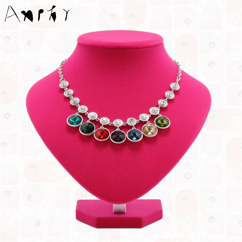 Hot pink Necklace Mannequin Display Pedestal Jewelry Pendant Chain Holder Organizer Shelf Frame