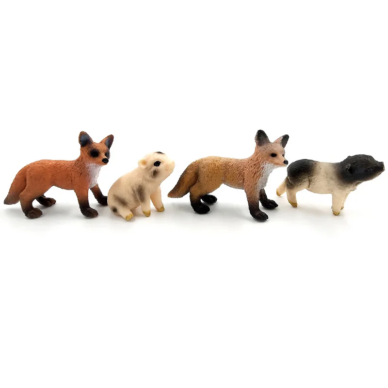 Simulation Mini Fox Pig Animal Model Figure Figurine Diy Home Decor Miniature Fairy Garden Decoration Accessories Modern Statue fidget toys mechanical pencil set night light color marker pens plush toy patch emblems phone keychain diving mask led table lamp nut spice grinder
