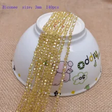 Yanqi 3mm Doppelkegel Kristall Glas Perlen Lose Spacer Perlen Österreich Facettierte Kristall Perlen Für DIY Schmuck, Der Tschechische Perlen
