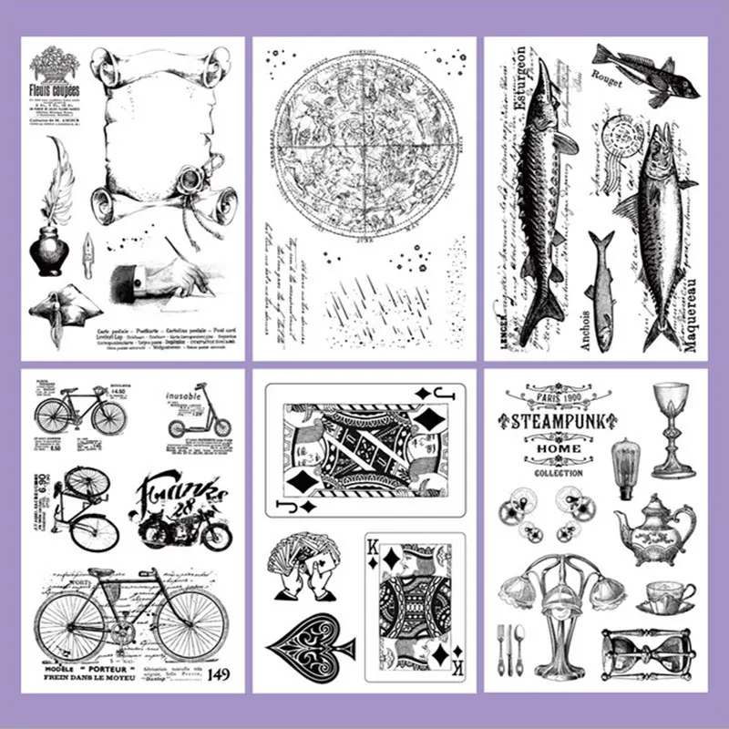 

Vintage bike transparent silicone clear Stamp for scrapbooking DIY decoration stamp photo album card stamps kids stationery