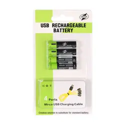 2 шт. ZNTER 1,5 V AAA батареи usb 400 mAh li-polymer li-po литий-ионная аккумуляторная батарея с включают в себя кабель usb