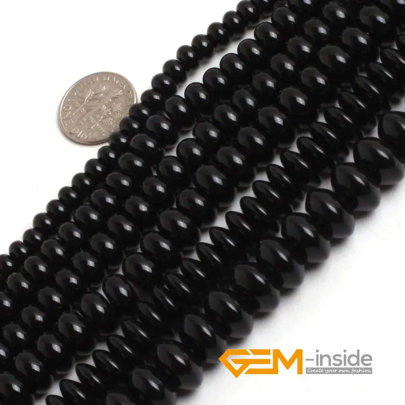 

Rondelle Spacer Black Agat Beads Natural Stone Beads DIY Loose Beads For Jewelry Making Beads Strand 15 Inches Free Shipping