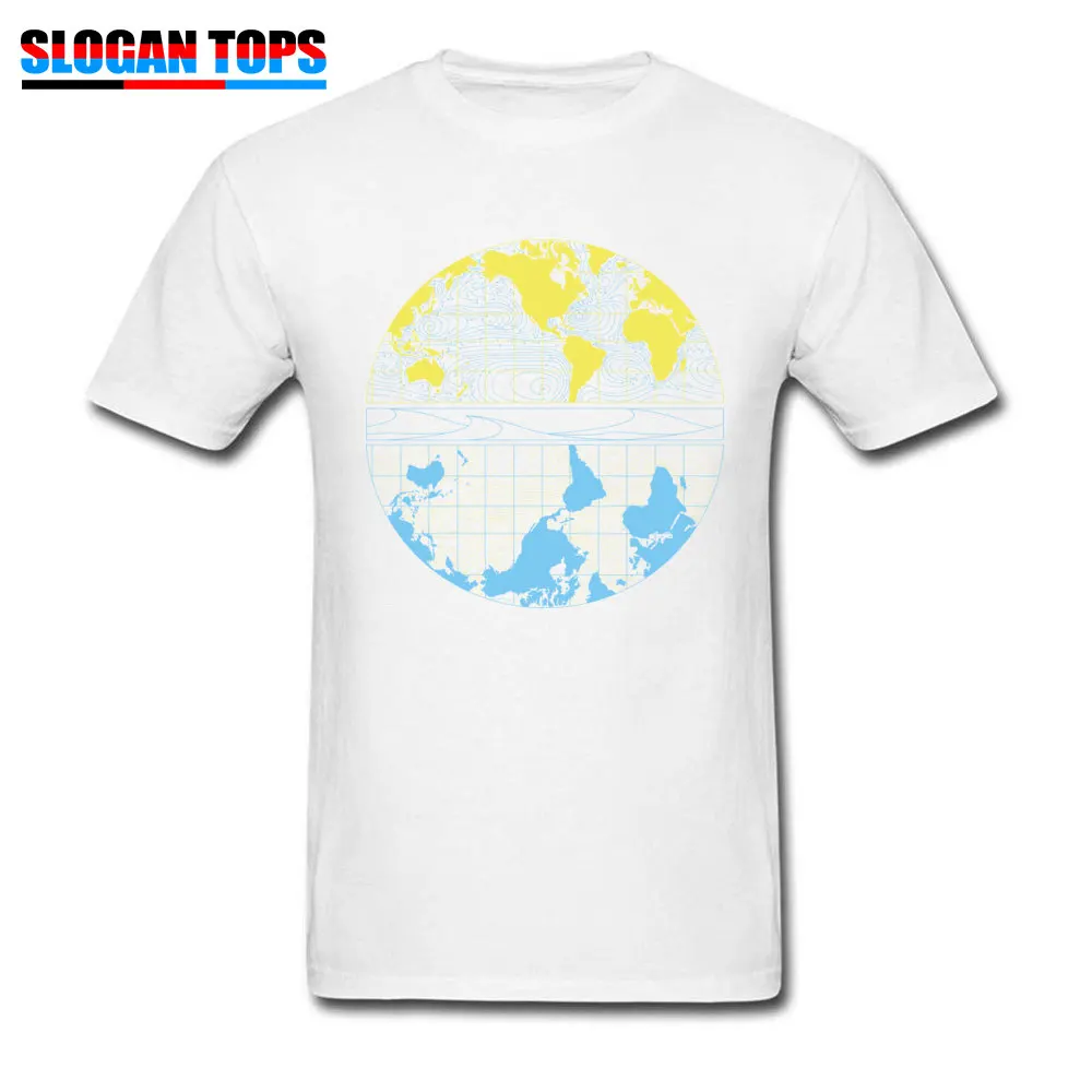 World stream drift map Round Collar T Shirt April FOOL DAY Printed Tops Tees Short Sleeve On Sale Pure Cotton Tops & Tees Mens World stream drift map white