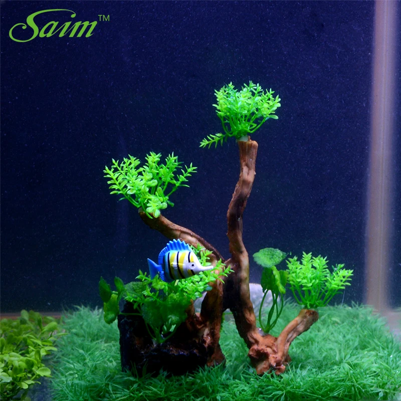 

Saim Aquarium Plants Fish tank Ornament Aquarium Plastic Tree Root Artificial Plants Decoration Fake Plants Aquarium Accessories