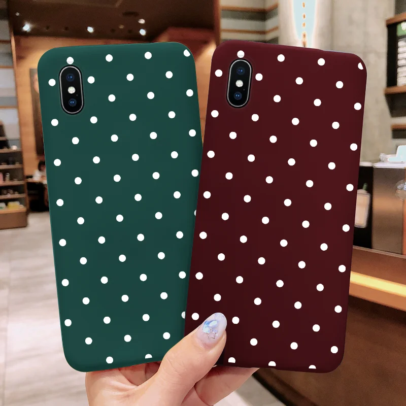 

Silicone For TPU iPhone 6 6 S 8 Plus Dot Matte Colorful Cover For iphone X XS Max XR 11 Pro MAX Case Soft thin For iPhone 7 Case