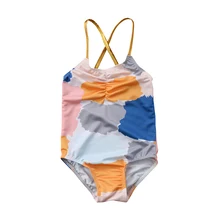 Прекрасный новорожденных ковылял маленьких Обувь для девочек Холтер Красочные Купальники для малышек купальный костюм цельный бикини пляж новые летние