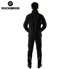 ROCKBROS Winter Thermal Fleece Cycling Clothing Cycling Jersey Sets Windproof Riding Bicycle Reflective Jacket Sportswear Pants wosawe thermal winter wind cycling jacket windproof bike bicycle coat clothing long sleeve cycling sets jersey pants set