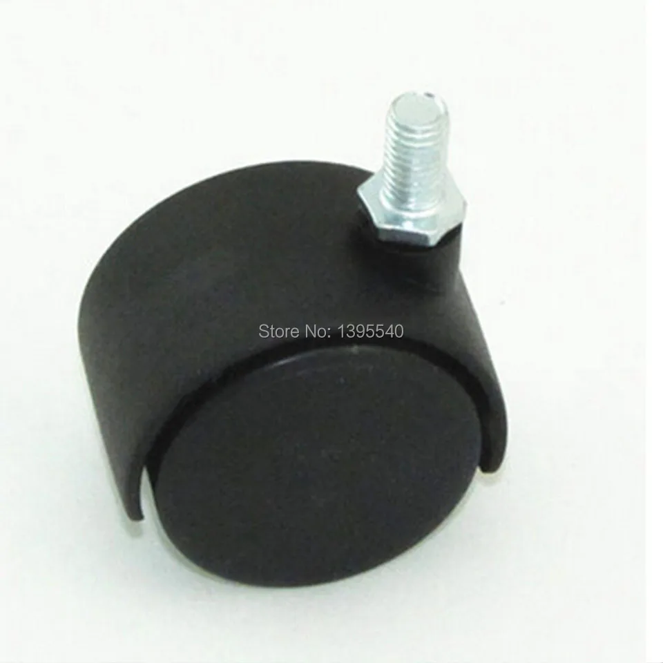 

New 1.5'' 360 Degree Durable Rubber Swivel Wheels Rolling Casters Home Office Computer Chair Castor M8 Screw Round Bar Swivel