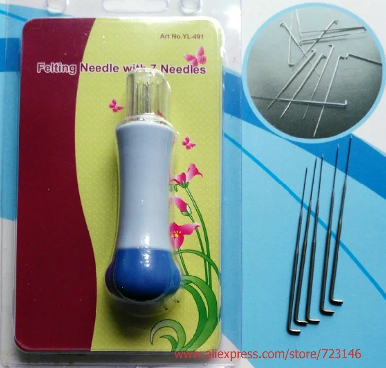 1 set DIY Felting Needles Tool with 7 Needles Wool fabric yarn