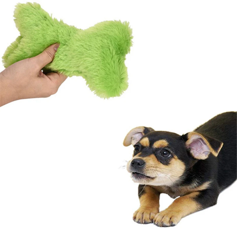 Dog Toys For Small Large Dogs Cats 1 PC Pet Squeak Toys Plush Cute Bone
