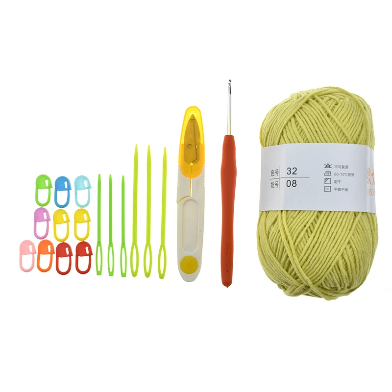 Women Simple Crochet Hook Set with Weaving Tools 3.0mm Crochet Hook Needles For Knitting Yarn
