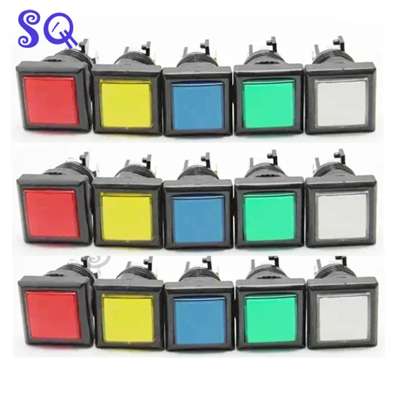 

Free shipping Factory price 33mm square game machine push button arcade LED momentary push button illuminated push button