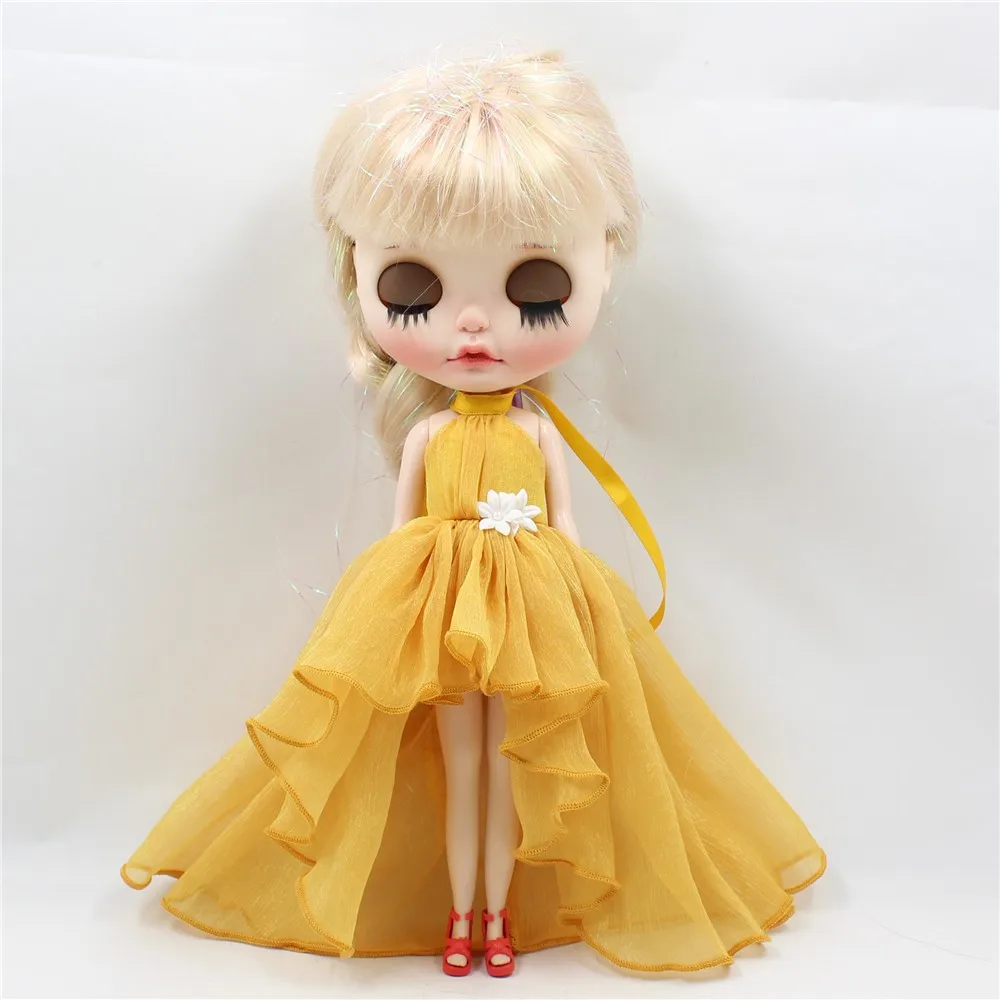 Neo Blythe Doll Chiffon Dress with Flower 16