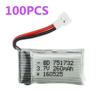 100 шт. 3,7 в 260 мАч Lipo батарея для Eachine H8 JRC H8 Мини RC Квадрокоптер Дрон запчасти