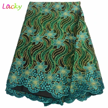 

green lace fabric embroidered african lace fabric 2019 high quality lace latest african laces fabrics for garment 5yards