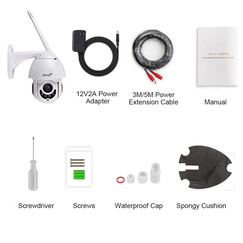 Câmera de Vigilância Segurança ao ar p sem Fio Zjuxin Câmera Wifi 1080 Ptz Velocidade Dome Cctv ir Onvif Livre Ipcam Camara Exterior ip 2mp 18 Câmeras de vigilância