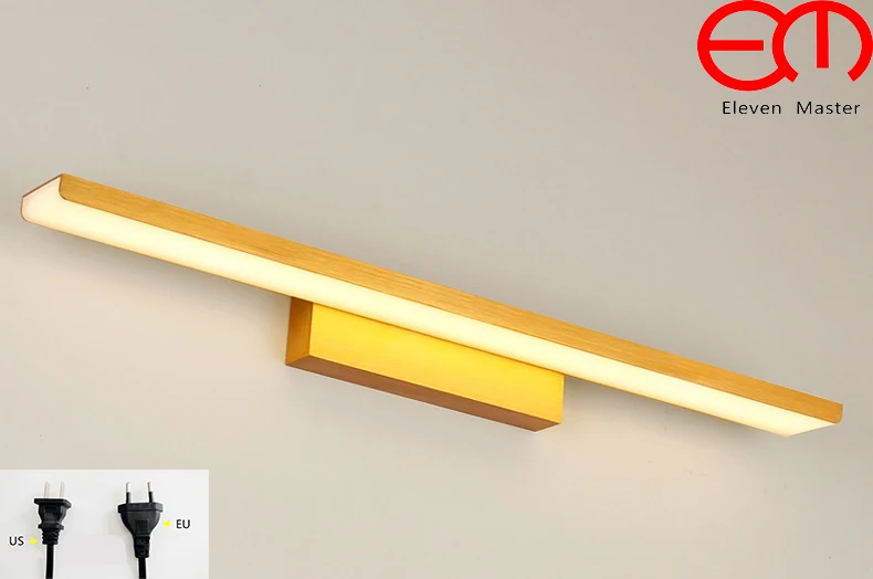 

Golden minimalist mordern mirror lamp bathroom wall light LED Aluminum mirror light with plug mirror surface wall lamp KML0035