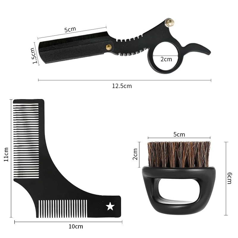 Cesto, Мужская бритва для ухода за лицом с прямым краем, двусторонняя Расческа для придания формы, щетина, набор для бритья бороды, набор инструментов