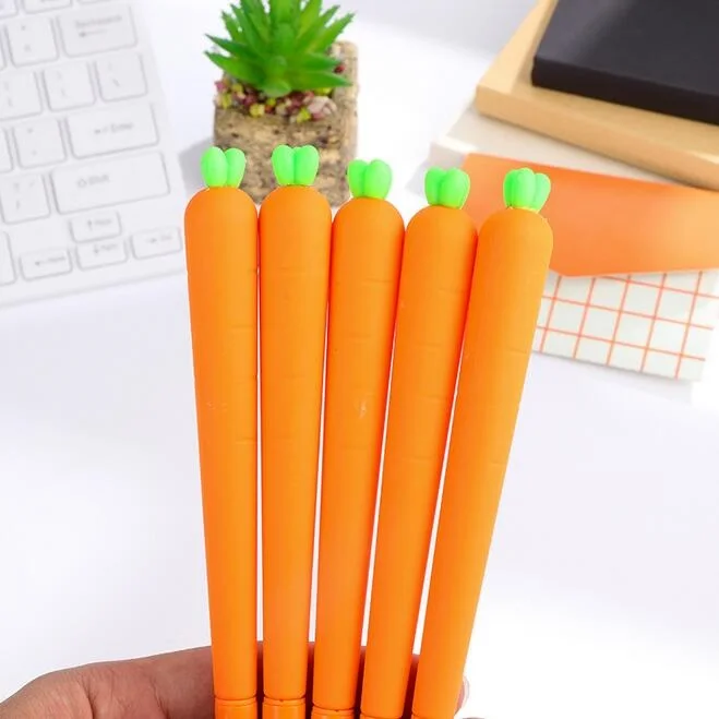 

24pcs/lot Kawaii fashion Carrot design 0.5mm black ink Gel pen Writing Office School Supplies Stationery For Kids